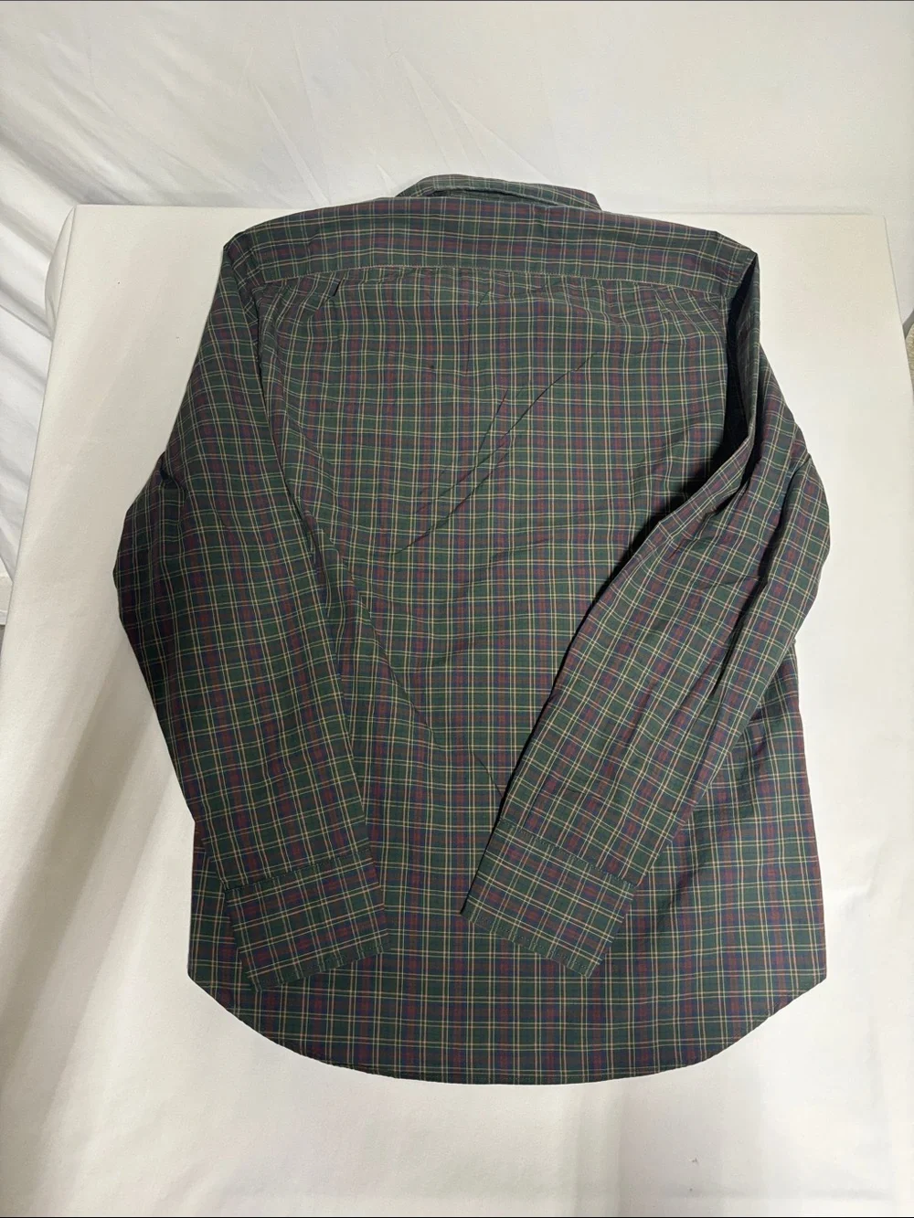 J.Crew Flex Washed Classic Plaid Button Down Shirt Men's Small Green Cotton Stre
